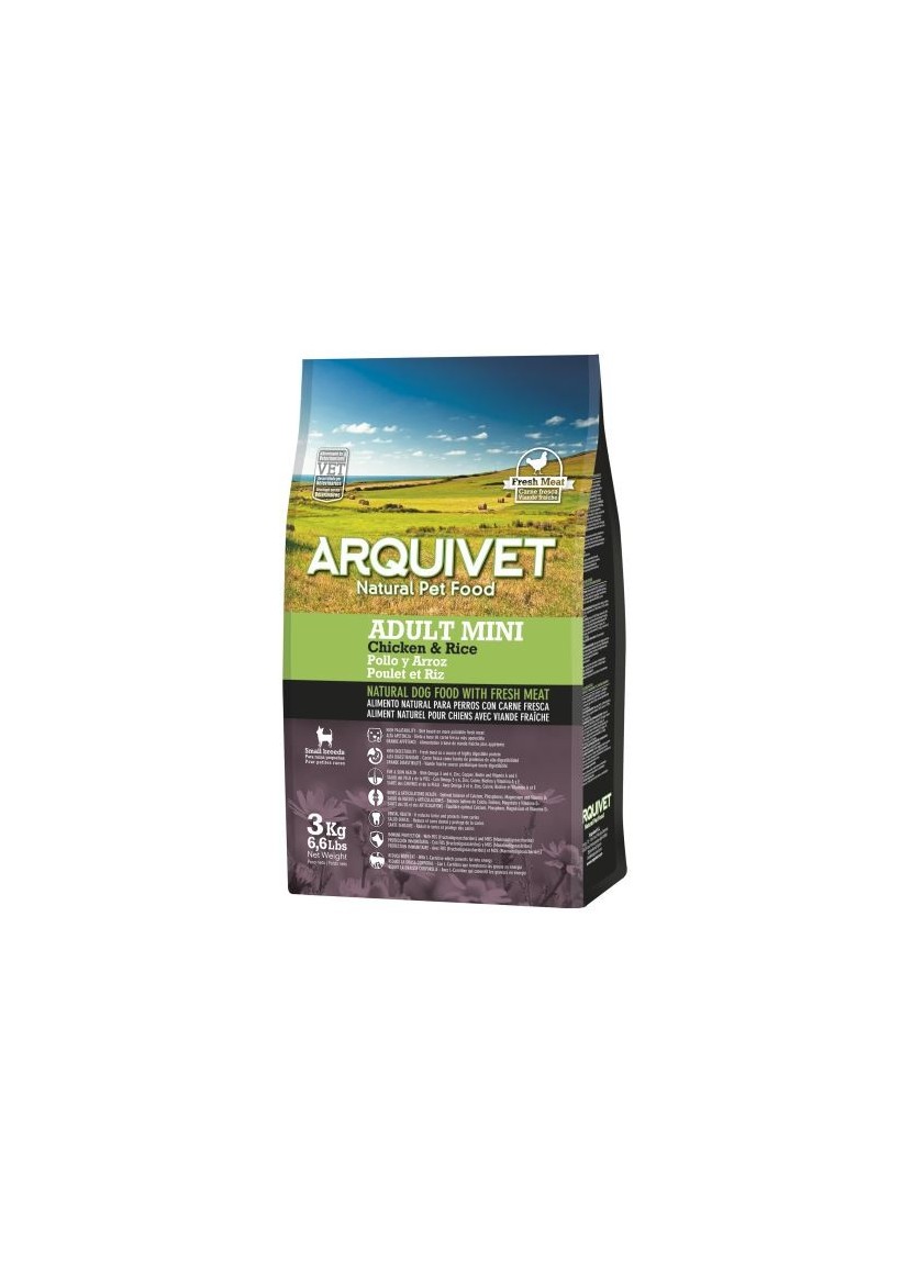 ARQUIVET Adult Mini au Poulet & riz pour Chien Adulte de Petite Taille 3KG